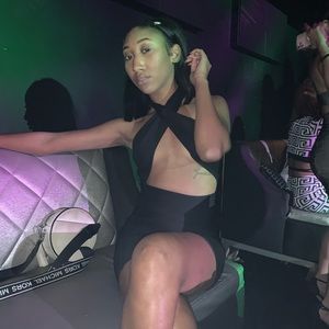 black halter neck dress